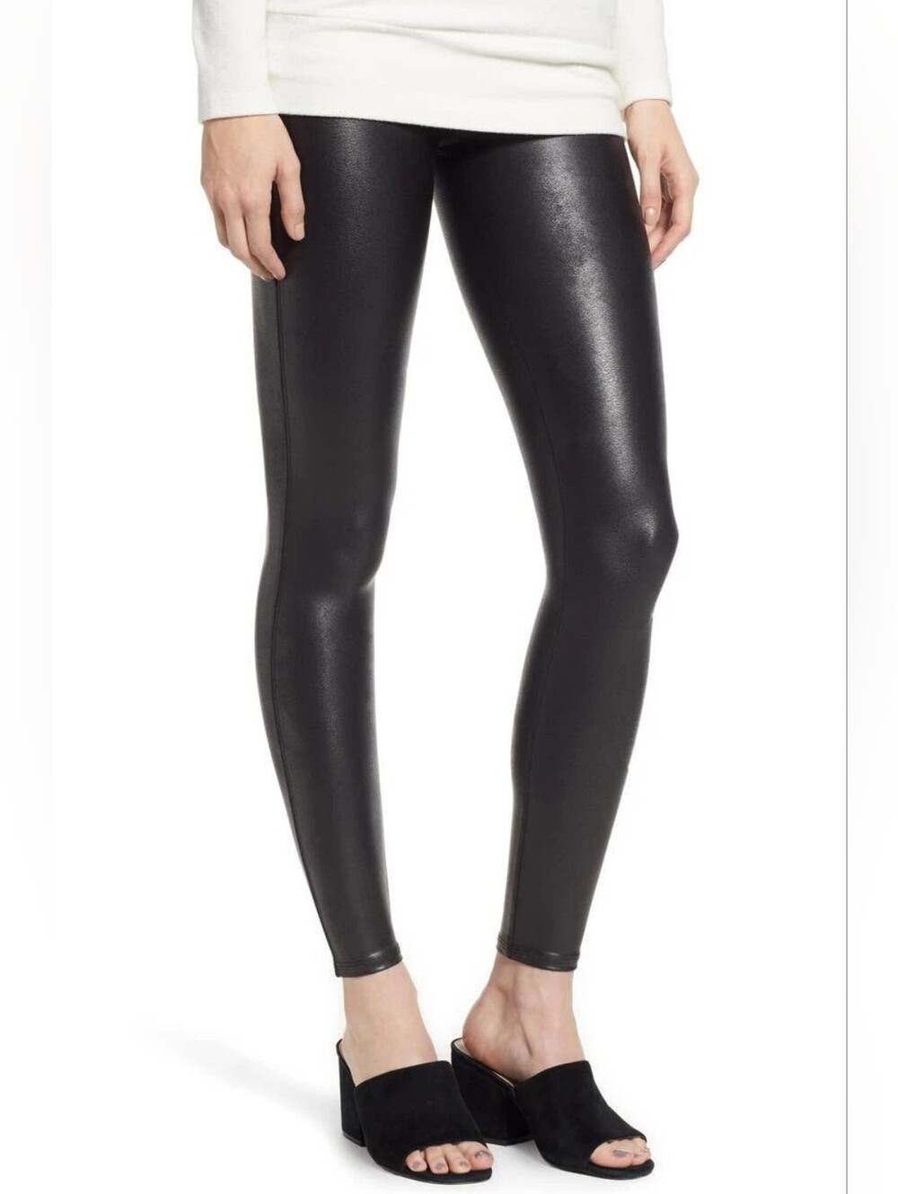 Spanx Faux Leather Leggings - Very Black